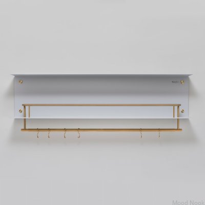 Hylla med galgar Galgare Stålgrå med Mässing