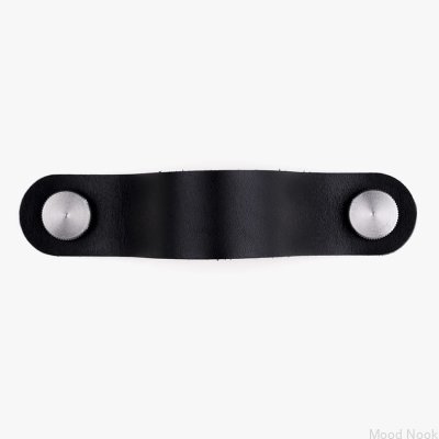 Ручка мебельная удлиненная Pin-Pin Leather черная с серебром
