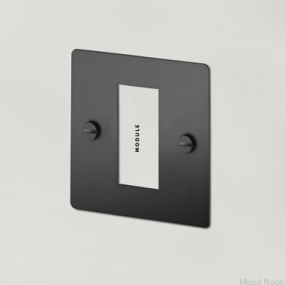 Euro-platta 1G enkelmodulram, svart stål, brittisk standard