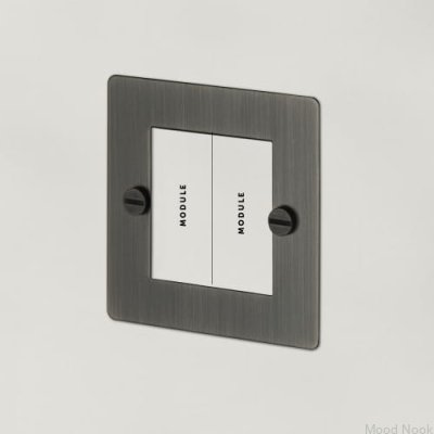 Europlåt 1G Dubbelmodulram, Stål, Mässing, Bränd brons, Brittisk Standard