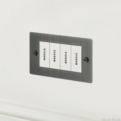 Europlåt 2G Fyrmodulsram, Stål, Mässing, Bränd brons, Brittisk Standard