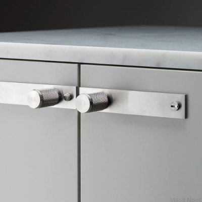 Möbelknopp med bricka Kryssbricka 20 Stål Silver (set om 2)