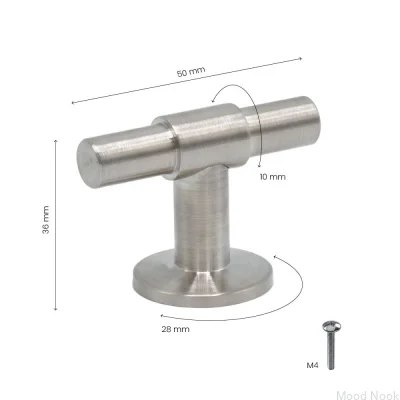 Möbelknopp T-Bar Uniform Brushed Steel