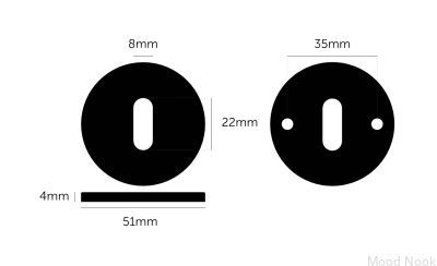 Traditionell rak skylt 35 mm mässing