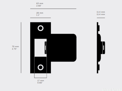 T-Strike dörrstoppbleck 75mm pistolmetall stål