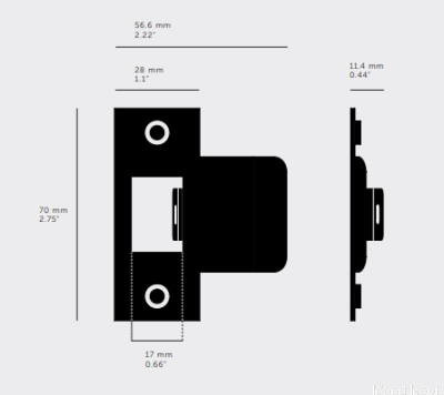 T-Strike Dörrstoppbleck 60mm Stål Svart
