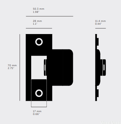 T-Strike Dörrstoppbleck 54mm Stål Svart