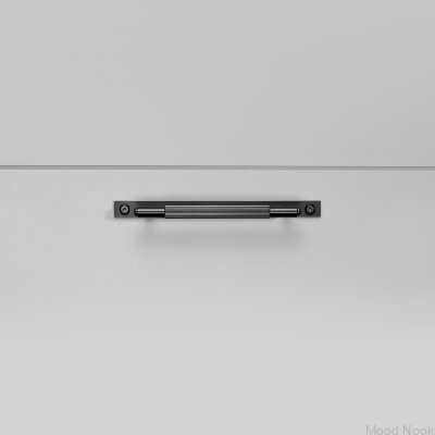 Linjär platta 125 stål svart avlångt möbelhandtag med dyna