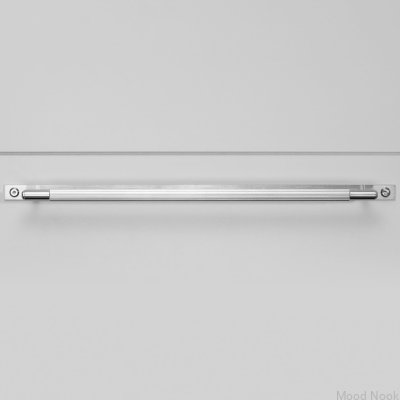 Avlångt möbelhandtag med dyna Linjär platta 325 stål Silver