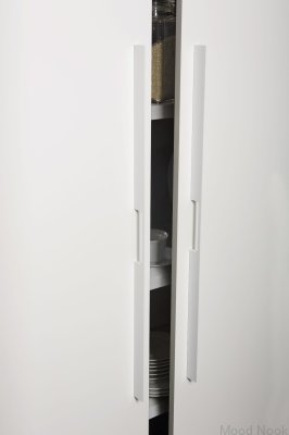 Avlångt möbelhandtag Peak 1120 Aluminium Vit (asymmetrisk)