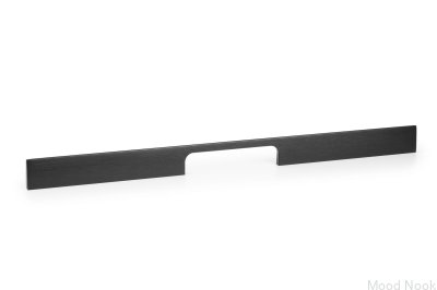 Peak 448 avlångt möbelhandtag, borstad svart aluminium