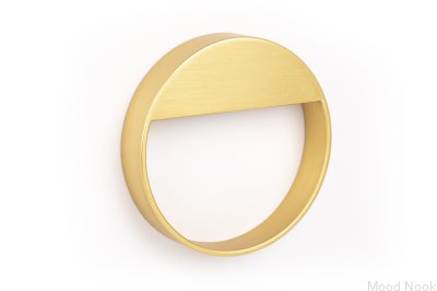 Tirador para mueble redondo Bau 64, oro cepillado