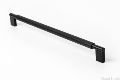 Arpa 320 avlångt möbelhandtag Aluminium Svart Borstad