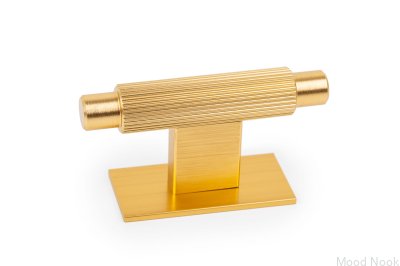 Möbelknopp med T-Bar Arpa Plate, Aluminium, Guld, Borstad