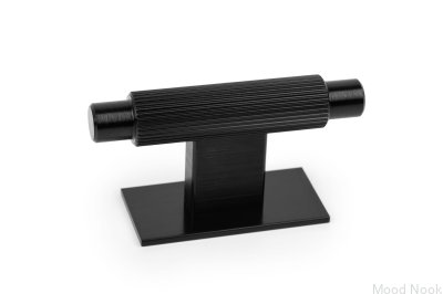 Möbelknopp med T-Bar Arpa-platta Aluminium Svart Borstad