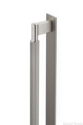 Längsgående möbelhandtag med Arpa Plate 1178, Aluminium, Silver, Borstad