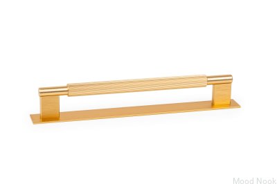 Längsgående möbelhandtag med Arpa Plate 192, Aluminium, Guld, Borstad