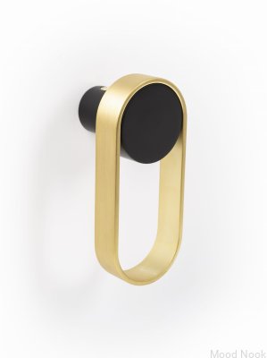 Orbit 45 Черная настенная вешалка с золотистой отделкой Eco