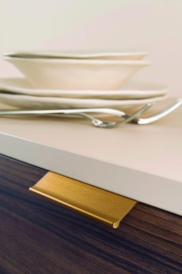 Edge furniture handle Wing 64 Aluminum Gold Brushed Cava
