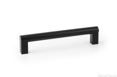 Eto 160 träsvart med svart aluminium avlångt möbelhandtag