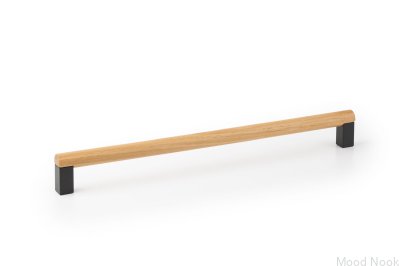 Eto 320 avlångt möbelhandtag i trä och grått aluminium