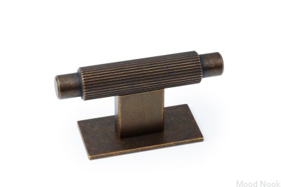 Möbelknopp med T-Bar bricka Arpa Plate Aluminium Rustik Guld