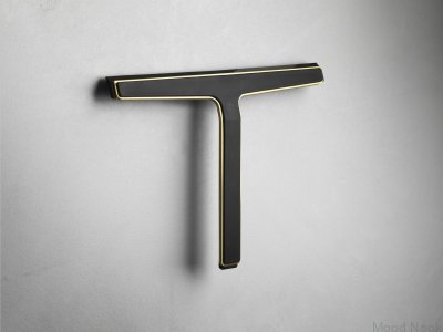 Escurridor de agua para ventanas y cabinas de ducha 7032 Negro con Oro