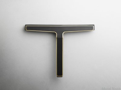 Escurridor de agua para ventanas y cabinas de ducha 7032 Negro con Oro