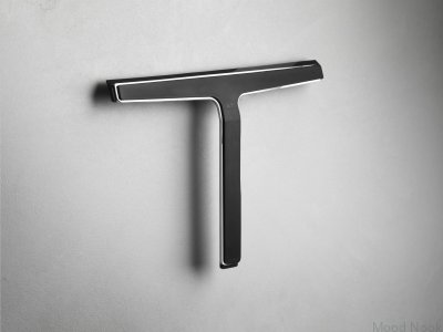 Escurridor de agua para ventanas y cabinas de ducha 7031 Negro con Acero Pulido