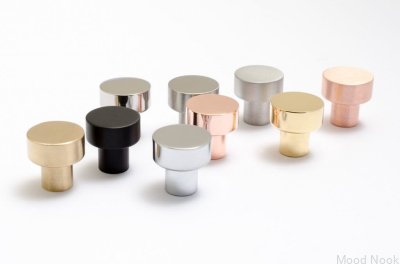 Möbelknopp Dot 18 Borstad aluminium