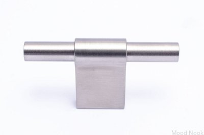 Möbelhandtag T-Bar Line 12 Silver Borstat rostfritt stål