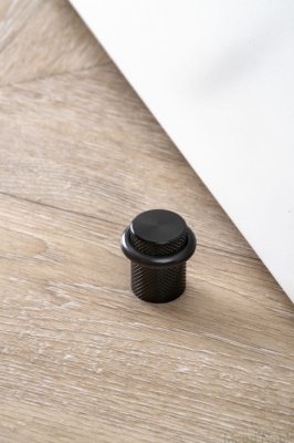 Tope de suelo para puertas Graf Aluminio Negro Cepillado