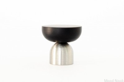 Kokeshi Mix 3032 Borstad Stål med Svart Aluminium Möbelknopp