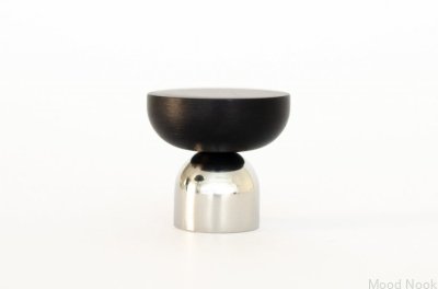 Kokeshi Mix 3032 möbelknopp, polerat stål med svart aluminium