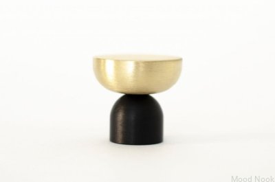 Gałka meblowa Kokeshi Mix 3032 Aluminiowa Czarna ze Szczotkowanym Mosiądzem