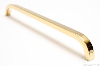 Avlångt möbelhandtag Slim 224 Guld, Polerad Mässing, Omålad