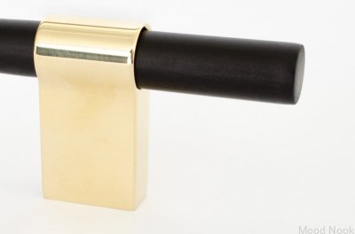 Uchwyt meblowy podłużny Line Big Mix 224 Aluminiowy Czarny z Polerowanym Mosiądzem