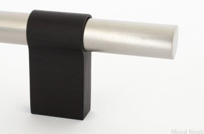 Uchwyt meblowy podłużny Line Big Mix 224 Stalowy Szczotkowany z Czarnym Aluminium