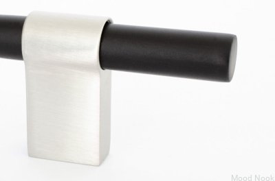 Uchwyt meblowy podłużny Line Big Mix 592 Aluminiowy Czarny ze Szczotkowaną Stalą