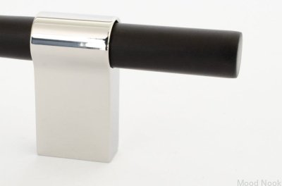 Uchwyt meblowy podłużny Line Big Mix 592 Aluminiowy Czarny z Polerowaną Stalą