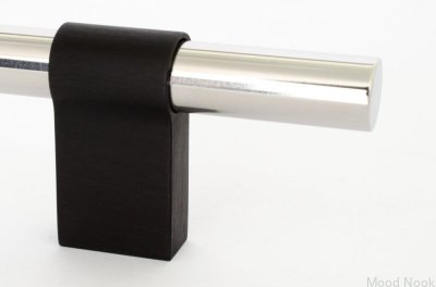 Uchwyt meblowy podłużny Line Big Mix 592 Stalowy Polerowany z Czarnym Aluminium