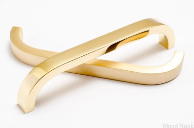 Ручка мебельная длинная Slim 128 Gold Brass Polished Unpainted