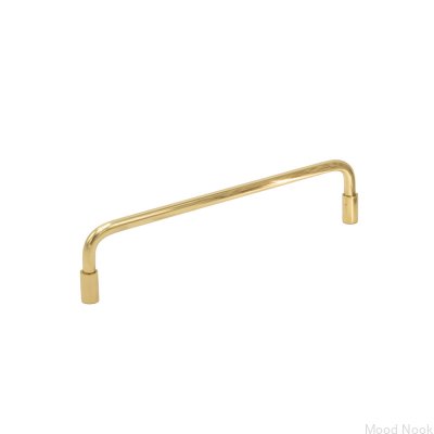 Tirador para mueble rectangular Spira 128, latón pulido