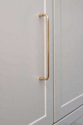 Tirador para mueble rectangular Spira 128, latón pulido