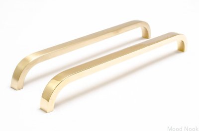 Тонкая мебельная ручка Slim 224 Gold Brass Brushed Неокрашенная