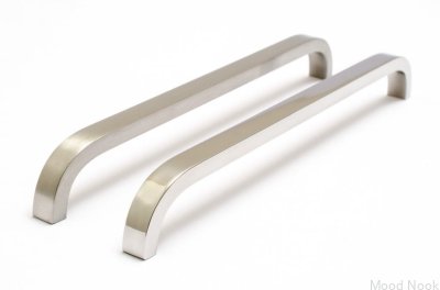 Avlångt möbelhandtag Slim 224 Silver, Stål, Borstad