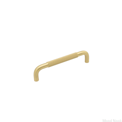 Elongated furniture handle Helix 128 Gold Brushed
