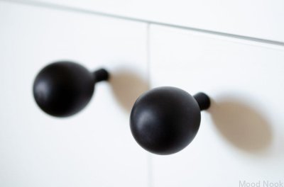 Möbelknopp Drop 28 Svart aluminium