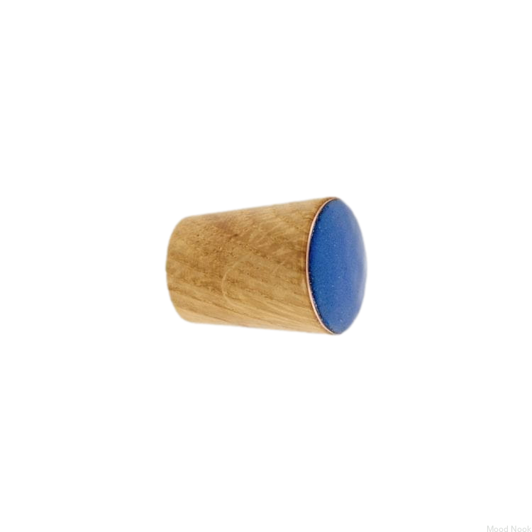 Galki do mebli SIMPLE CONE emaliowane 2 cm -   olej bezbarwny - cieply niebieski.jpg