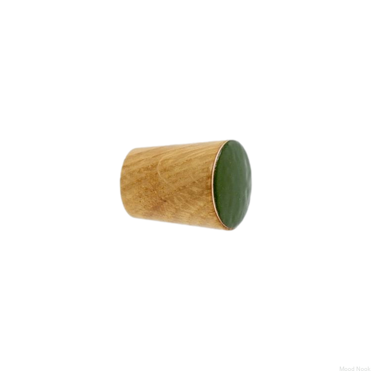 Galki do mebli SIMPLE CONE emaliowane 2 cm -   olej bezbarwny - ciemny zielony.jpg
